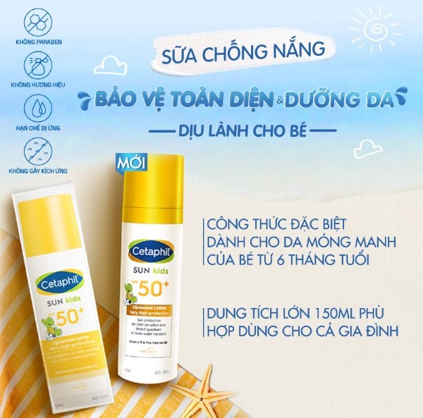 Kem chống nắng lành tính cho da Cetaphil Baby