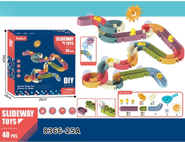 Đồ chơi lắp ráp đường ray trượt bóng 48 chi tiết