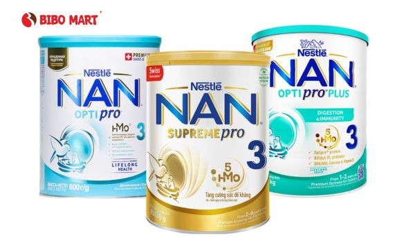 Một số dòng sữa Nan số 3 phổ biến