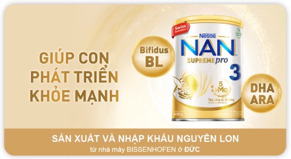 Sữa Nan giàu DHA và ARA giúp phát triển não bộ