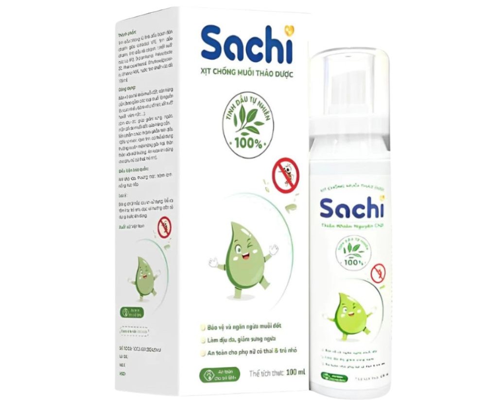 Xịt chống muỗi Sachi thiên nhiên an toàn cho trẻ và phụ nữ có thai