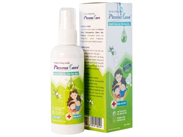 Xịt chống muỗi PlasmaKare hiệu quả chống muỗi đến 99