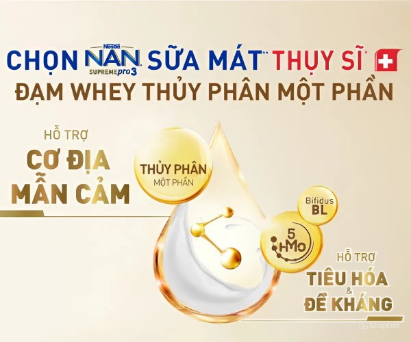 Nan Supreme số 3 hỗ trợ bé có cơ địa mẫn cảm