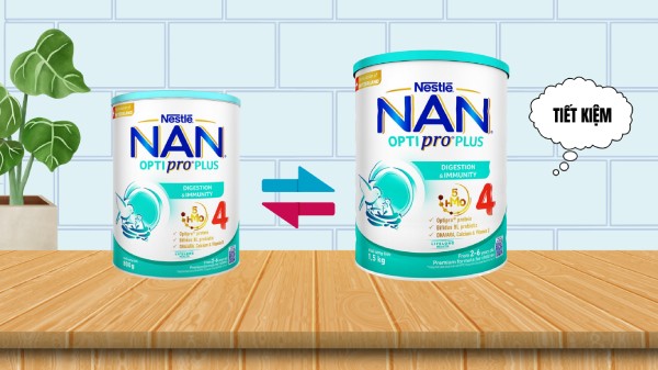 So sánh sữa Nan Việt số 4 hộp 800g với bản 1.5kg