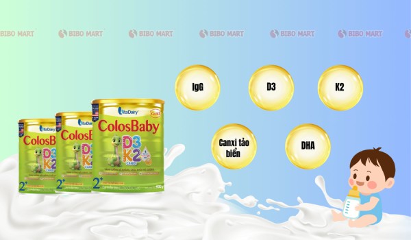 Thành phần chính nổi bật của sữa ColosBaby D3K2 