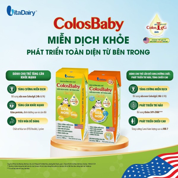 Sữa ColosBaby pha sẵn 180ml hỗ trợ sự phát triển toàn diện từ bên trong