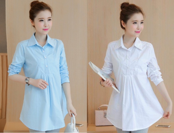 Áo sơ mi bầu thanh lịch và chuyên nghiệp cho mẹ bầu khi đi làm