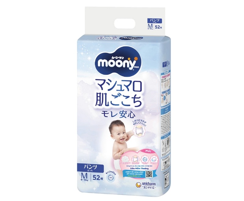 Tã quần Moony size M 52 miếng