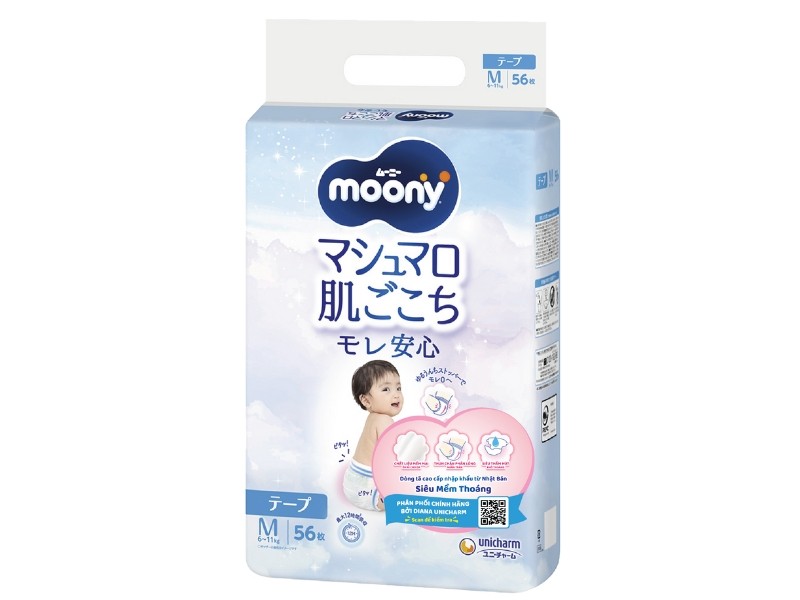 Bỉm - Tã dán Moony size M