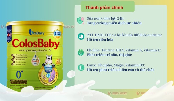 Thành phần chính của sữa ColosBaby Bio Gold 0+
