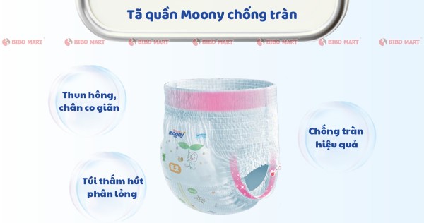 Tã Moony chống tràn cho bé