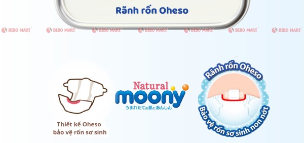 Thiết kế rãnh rốn của bỉm Moony sơ sinh