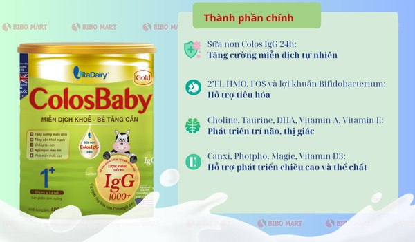 Thành phần chính trong sữa ColosBaby Gold số 1+