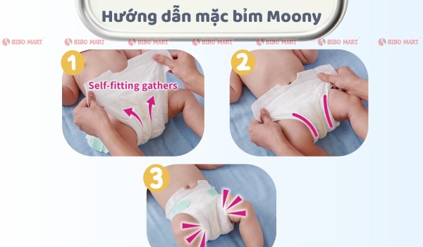 Hướng dẫn mặc tã dán Moony cho bé
