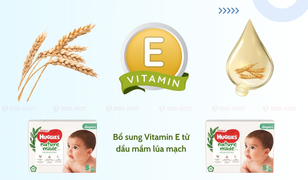 Huggies Nature Made bổ sung vitamin từ dầu mầm lúa mạch