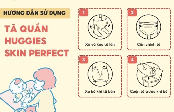 Cách sử dụng bỉm quần Huggies đúng