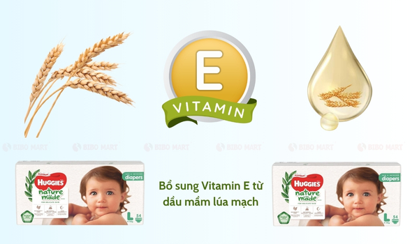 Huggies Nature Made bổ sung vitamin từ dầu mầm lúa mạch