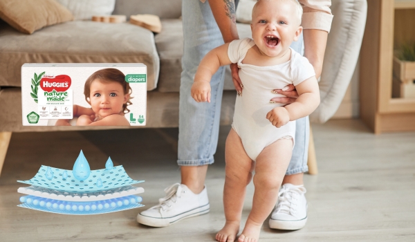 Tã Huggies Nature Made thấm hút vượt trội