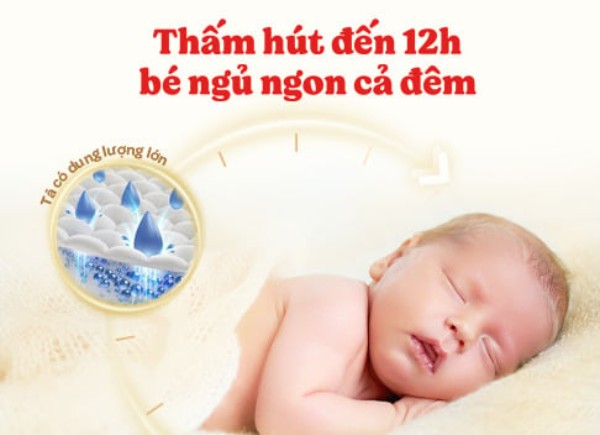 Khả năng thấm hút lên đến 12h
