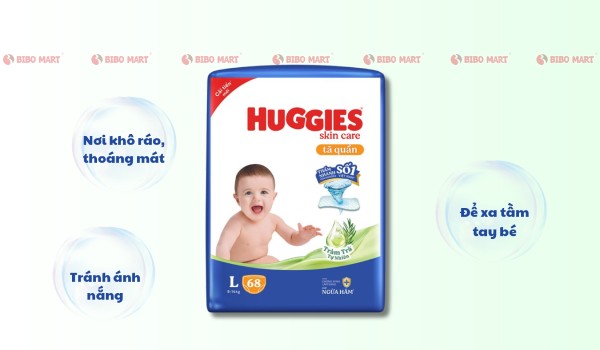 Bảo quản bỉm quần Huggies đúng cách