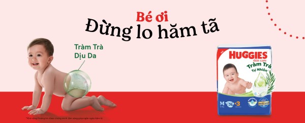 Tã Huggies tràm trà được bổ sung tinh chất tràm trà giúp làm dịu da