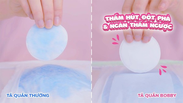 Khả năng thấm hút vượt trội của tã Bobby