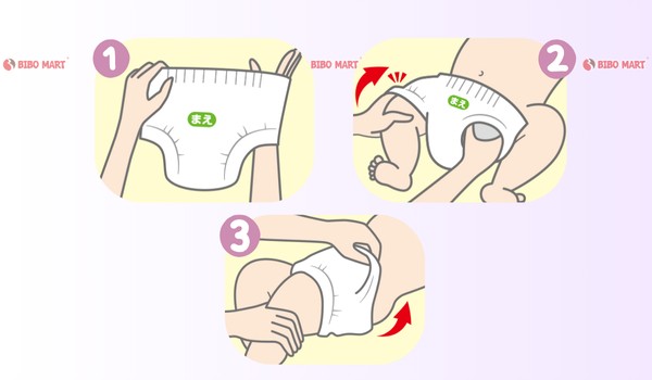 Cách mặc bỉm Bobby cho bé