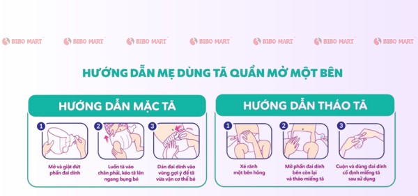 Hướng dẫn mặc tã quần Bobby 1 bên cho trẻ sơ sinh