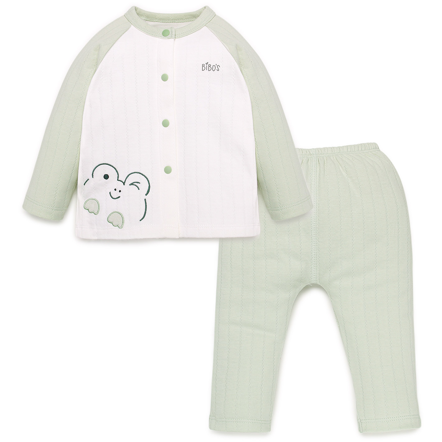 bộ dài tay cài giữa thêu ếch