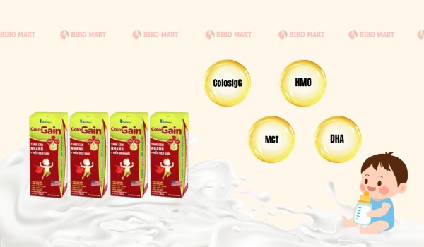 Thành phần dinh dưỡng sữa bột pha sẵn Colos Gain 180ml
