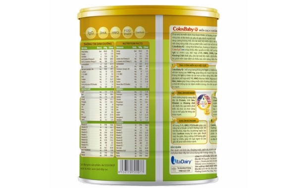 Các thành phần chính trong sữa ColosBaby IQ Gold số 2
