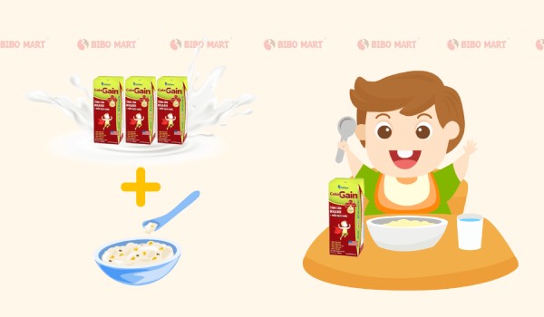 Uống 2 - 3 hộp Colos Baby 180ml kết hợp bữa ăn chính