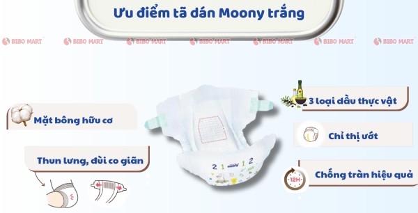 Ưu điểm nổi bật tã dán Moony 