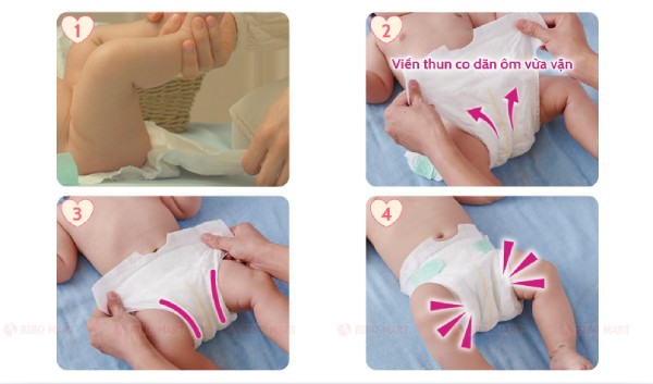Các bước mặc tã quần cho bé đúng cách