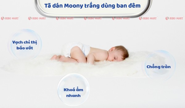 Tã dán Moony Natural dùng ban đêm