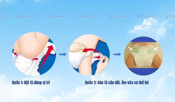 Hướng dẫn sử dụng tã Moony size M
