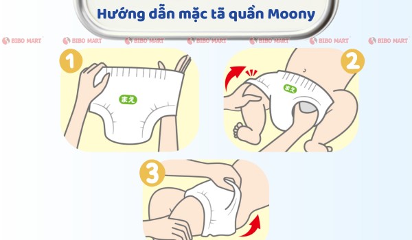 Hướng dẫn mặc tã quần Moony Natural cho bé
