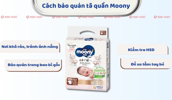 Cách bảo quản bỉm quần Moony size M