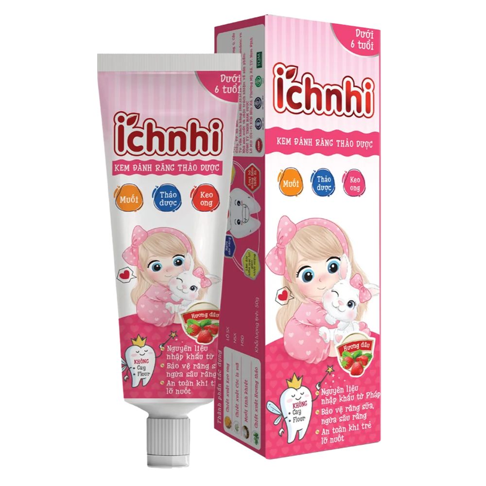 Kem đánh răng thảo mộc Ích Nhi hương dâu